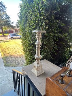 Perfect for a Haunted House; One Only Tall, Heavy Vintage Victorian Cast Iron Candlestick: