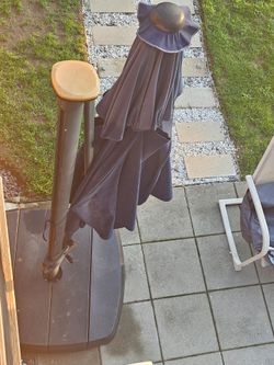 Large Outdoor Patio Umbrella Dark Gray