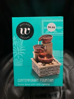 LED Contemporary Rustic Bowl Fountain