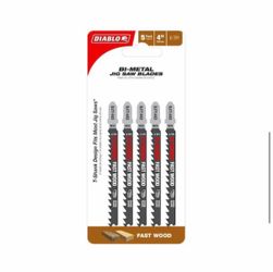 DIABLO 4 in. x 6 TPI HCS Fast Wood Jigsaw Blade (5-Pack)