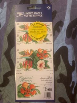 USPS Tropical Flowers 33¢ Stamp Booklet