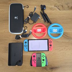 Nintendo Switch OLED Full Bundle, 4 Joy-Cons