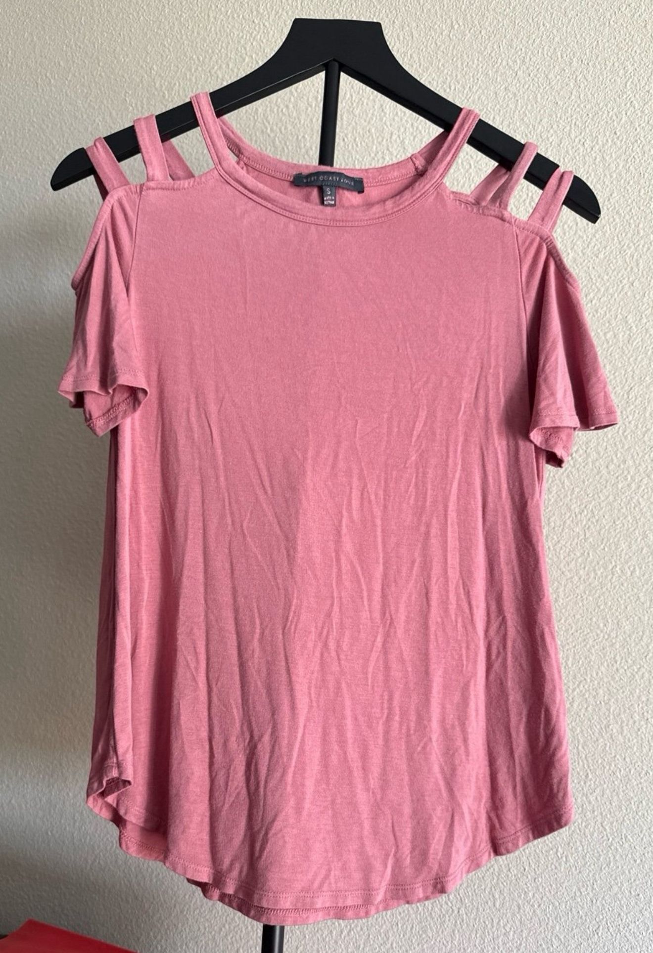 Women’s Cold Shoulder Top - Dusty Rose - Small
