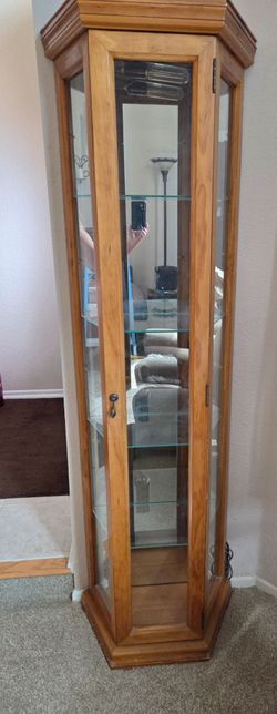 OAK CURIO CABINET