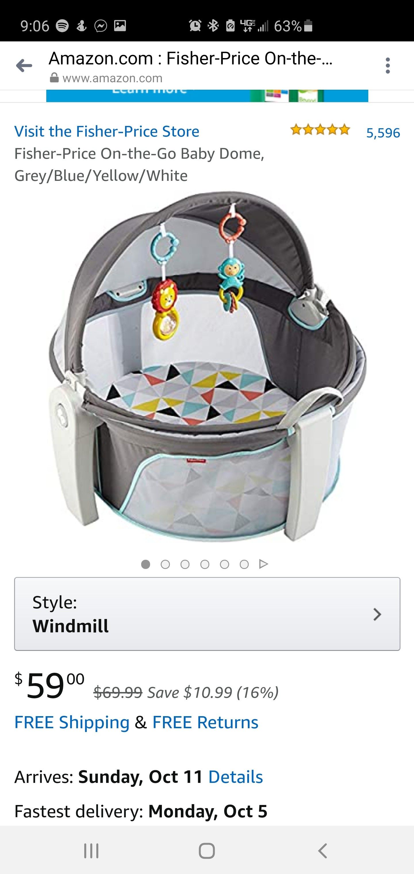 Fisher-Price On-the-Go Baby Dome,