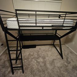 Gaming bed w/ Twin  Mattress. Mattress Like New!! 