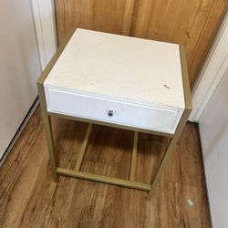 White and Gold Nightstand