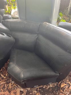 Leather sectional