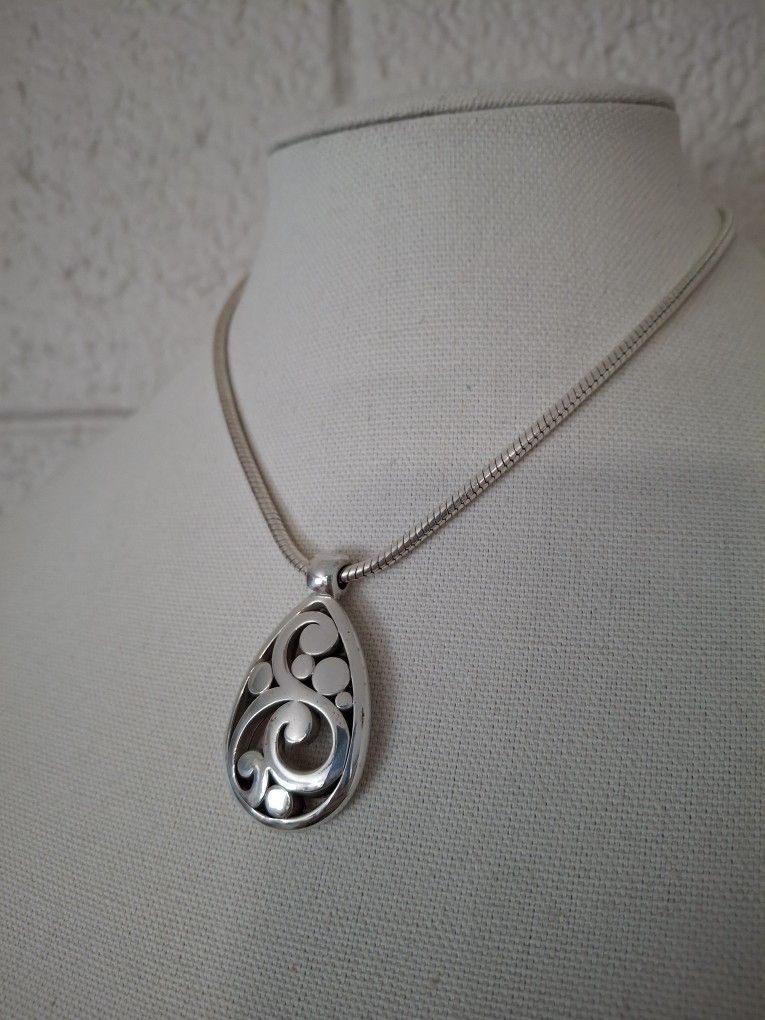 Authentic Brighton Necklace & Bracelet Set – Swirl Pendant + Mother Heart Charm