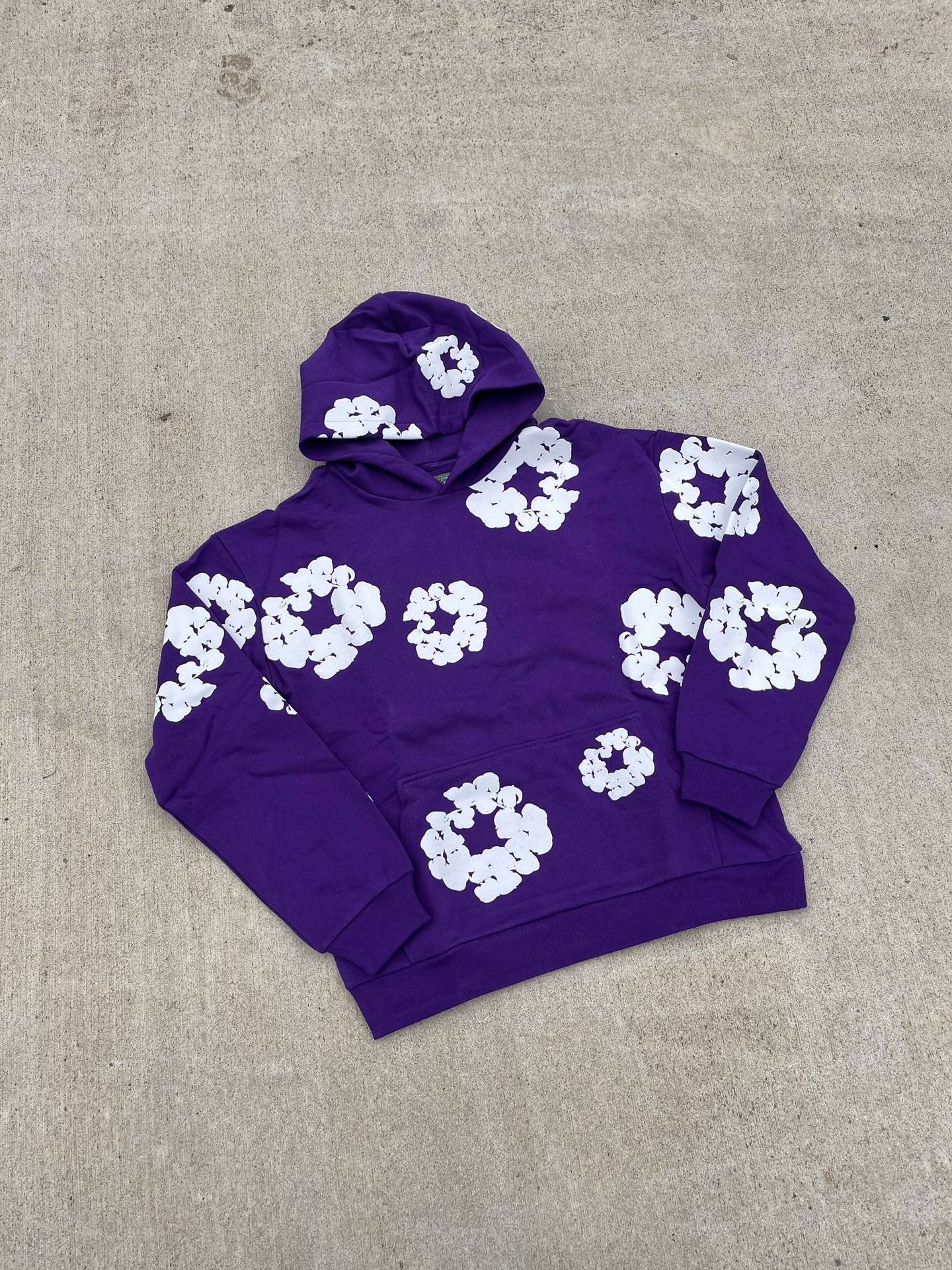 Purple Denim Tear Hoodie