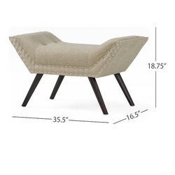 ($95.99 At amazon) Christopher Knight Home Rosalynn Tufted Fabric Ottoman / Bench, Almond