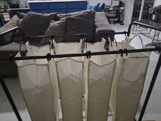 4 section rolling  hamper