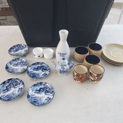 Japanese / Chinese Ceramic Dinnerware and Sake Set Collection
