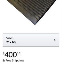 Durable Corporation Sof-Spun 5/8" Thick Anti-Fatigue Mat Roll, 2' Width x 60' Length, Black