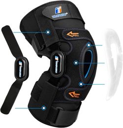 TIMTAKBO Hinged Knee Brace Medium Black Gel Patella Support