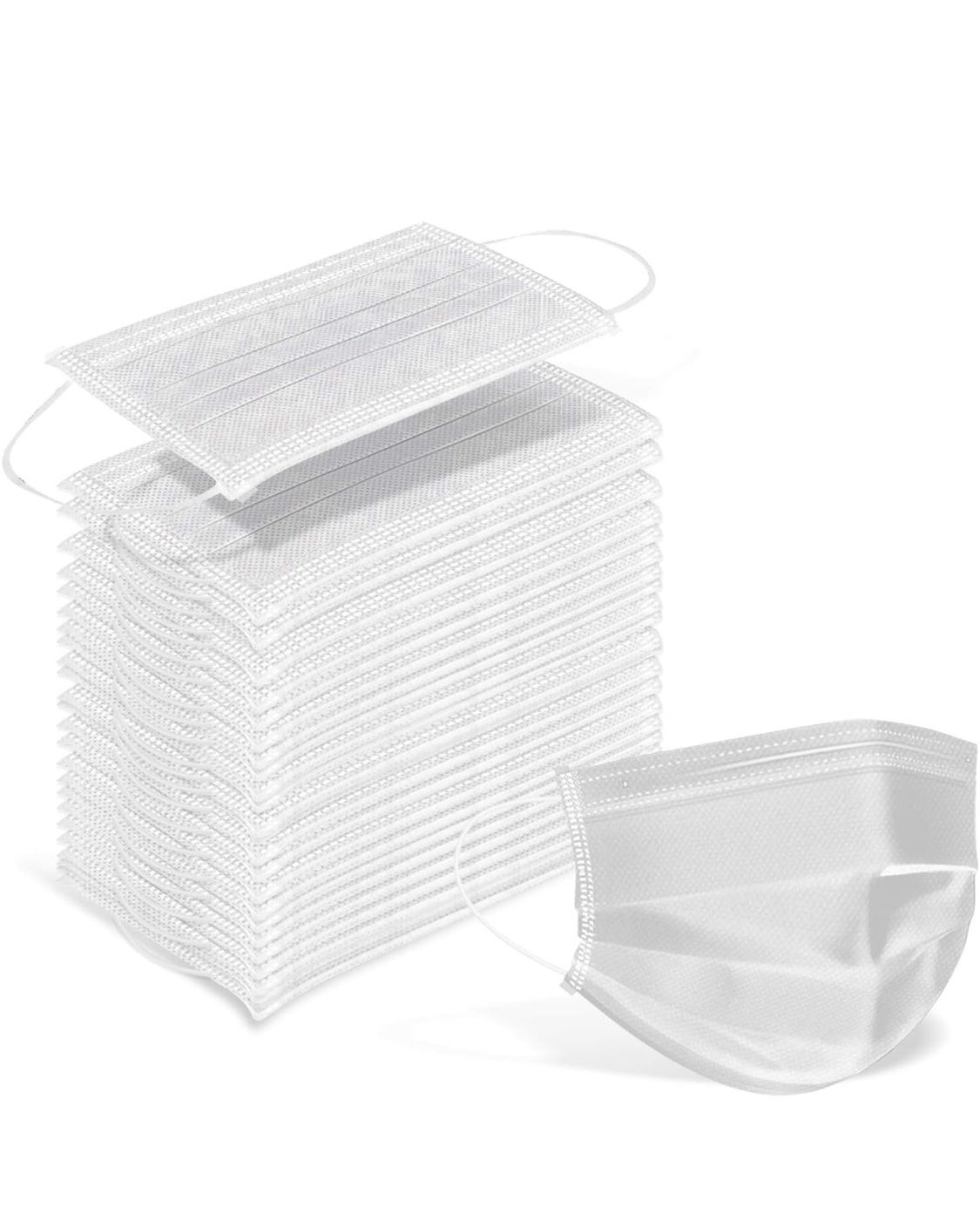 Wecolor 100 Pcs Disposable 3 Ply Earloop Face Masks