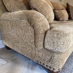 (2) Sofas Elegant Paisley Couch