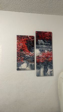 2-Piece Waterfall Canvas Wall Art Set