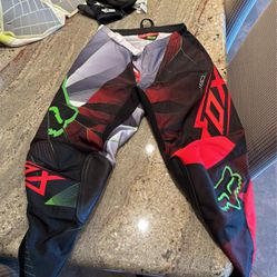 Dirt Bike Motorcycle Pants Fox 180  Red/Black Size Youth Large