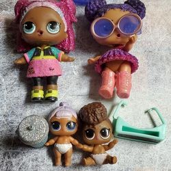Lol Surprise 2 Dolls and 2 Little Sisters 