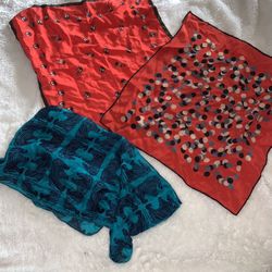 Vintage Silk Scarves -Set of 3