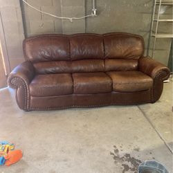 Genuine Leather Couch And Love Seat 