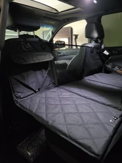 APetsPlanet   Dog Car Seat Cover for Back Seat Hard Bottom - Waterproof Backseat Extender for Dogs - Pet