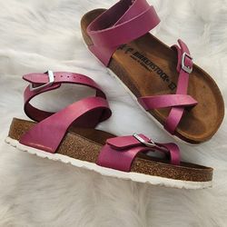 New Women Birkenstock Pink Ankle Strap Shoes 36 6.5 7