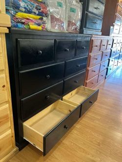 9 drawer black pine
