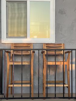 Two Teak Barstools Brand New