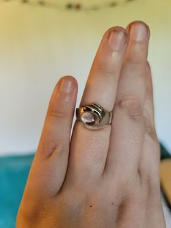 Vintage Sterling Silver & Amethyst Ring. Approx. Size 8.