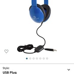 USB Heavy-Duty Kids' Headset Headphones w/ Tangle-Free Fabric Cord Pack of 10