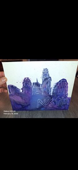 Art Work Austin TX city skyline Starving Artists Hand Painted 10 X 8