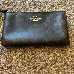 Coach Brown/black Wristlet 