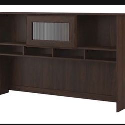 BUSH FURNITURE CABOT TRADITIONAL HUTCH, MODERN WALNUT
