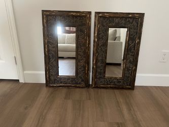 Set of two 18x30 ask Gold Resin Mirrors