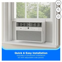 Midea 8,000 BTU 115V Smart Window Air Conditioner with Comfort Sense Remote, up to 350 Sq. ft., White, MAW08S1DWW-T 