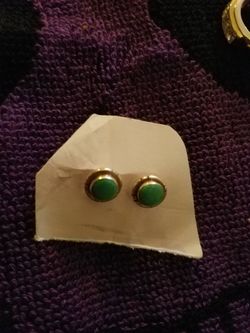 Turquoise and silver post earrings