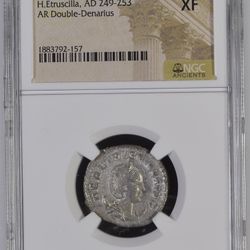 H.Estuscilla, AD 249-253 AR DOUBLE DENARIUS 