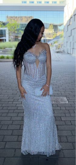 Long silver dress