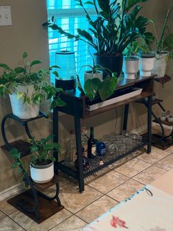 Console Table & 2 Plant Stands