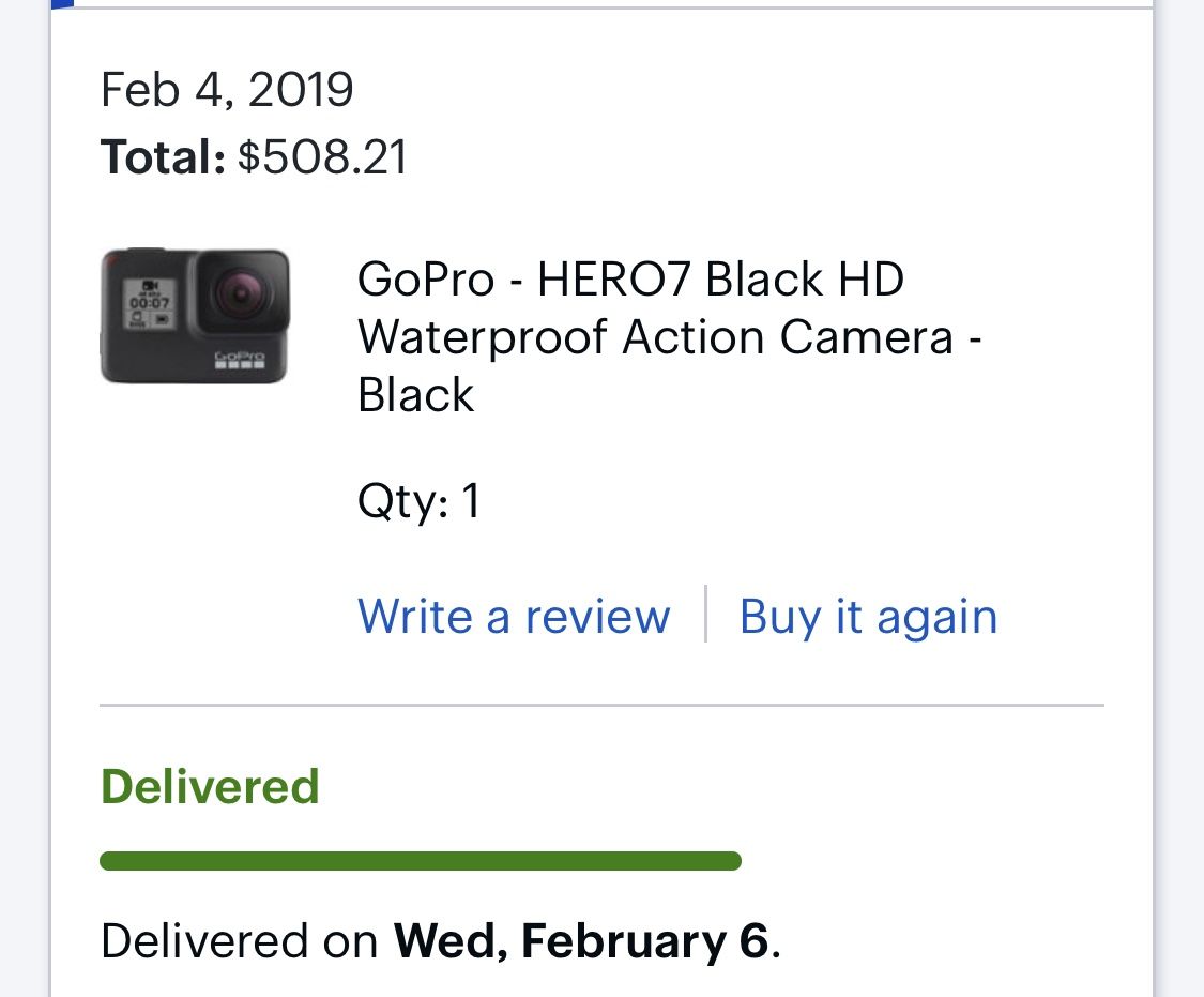 Gently used GoPro Hero7 Black HD Waterproof