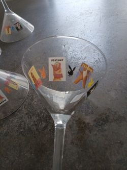 Playboy Original Vintage Martini Glasses 6 Pcs