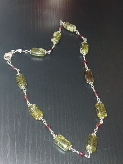 Sterling Silver 925 Watermelon Tourmaline Necklace 