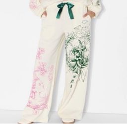 WICKED KATIE KIME Wide Leg Lounge Sweatpants ~Large CreamW/ ELPHABA NWT L