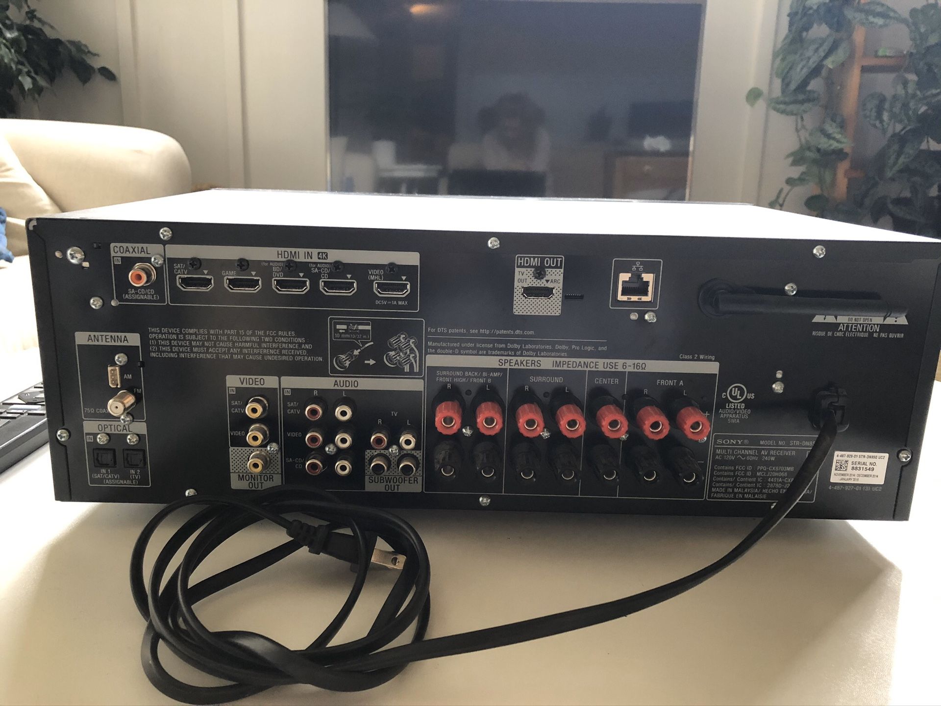Sony Receiver perfect condition! (Sony STRDN850) for Sale in Seattle