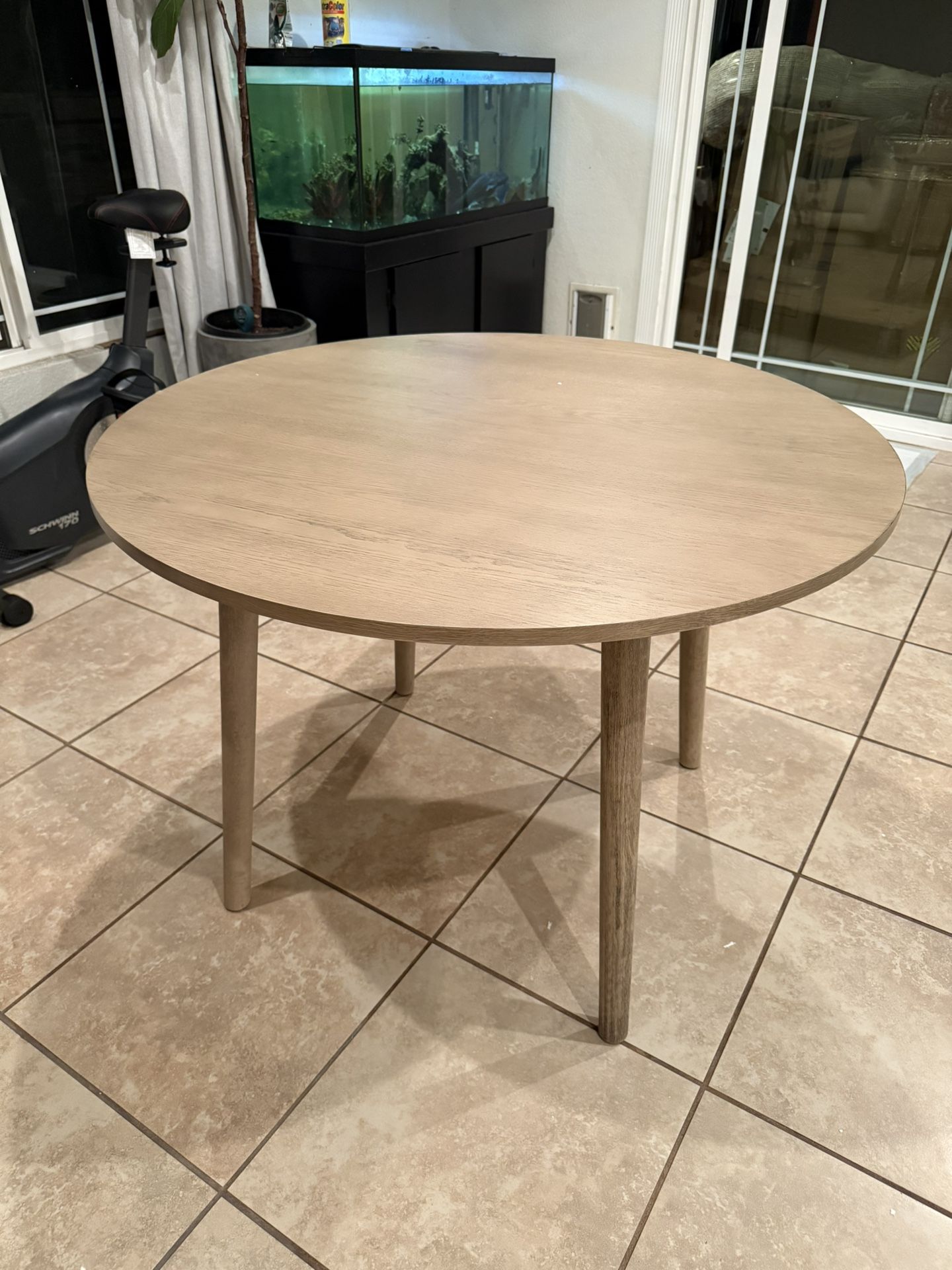 Wood 42 in. Round 4-Leg Dining Table Seats 4