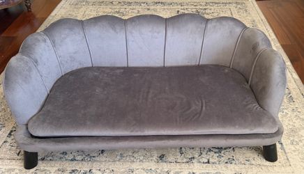 Gray Velvet Pet Dog Sofa