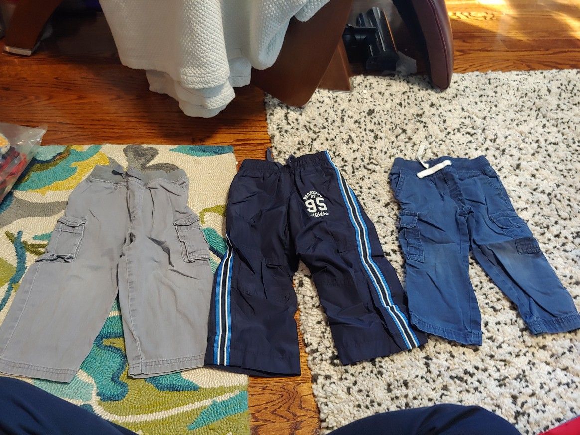 Lot of 3, 2t /24 month cargo and athletic pants