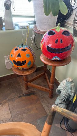 Authentic Talavera  Fall Pumpkins Calabaza LG  SET